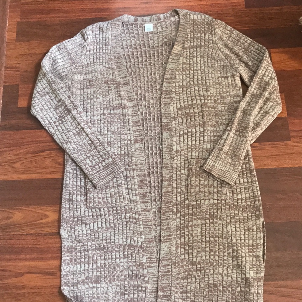 Mauve & Tan long sweater